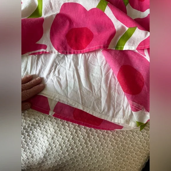 Boden Vibrant Carnation Pink/Kelly Green Cotton dress, 10, MSRP $119 - Picture 5 of 11